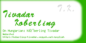 tivadar koberling business card